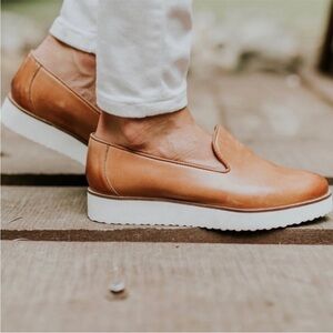 ROOLEE | cognac leather slip on platform loafer